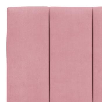 Bettgestell mit LED-Leuchten Rosa 200x200 cm Samt