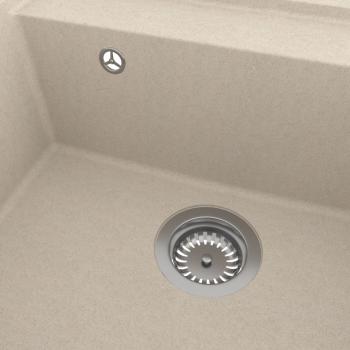 Küchenspüle mit Überlauf Beige Granit