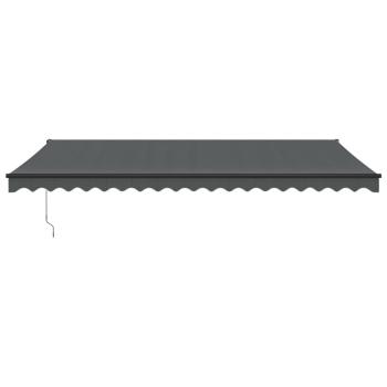 Markise Einziehbar Anthrazit 5x3 m Stoff und Aluminium