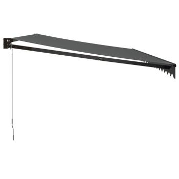 Markise Einziehbar Anthrazit 5x3 m Stoff und Aluminium