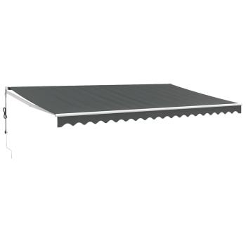 Elektrische Markise mit Kurbel Anthrazit 5x3 m