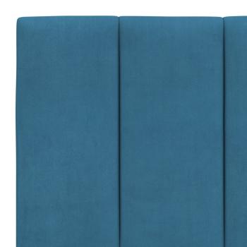 Bettgestell mit Kopfteil Blau 160x200 cm Samt