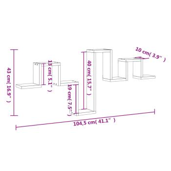 Wandregal Sonoma-Eiche 104,5x10x43 cm Holzwerkstoff