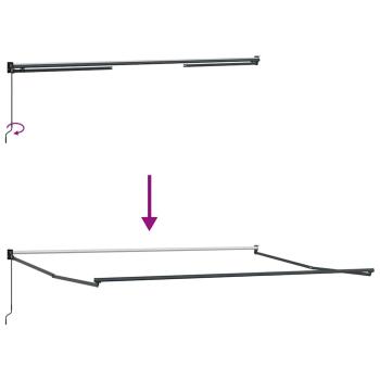 ARDEBO.de - Markise Einziehbar Anthrazit und Weiß 4,5x3 m Stoff & Aluminium