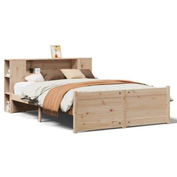 Massivholzbett mit Regal ohne Matratze 120x190 cm Kiefer