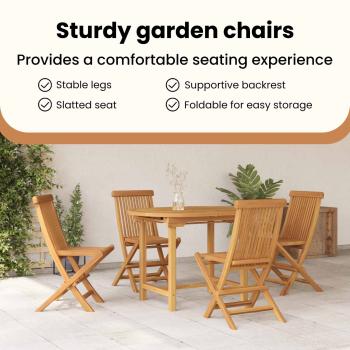 Garten Essgruppe 5 pcs Braun Massivholz Teak