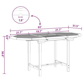 Garten Essgruppe 5 pcs Braun Massivholz Teak