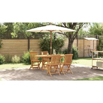 Garten Essgruppe 5 pcs Braun Massivholz Teak