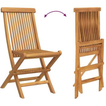 Garten Essgruppe 5 pcs Braun Massivholz Teak