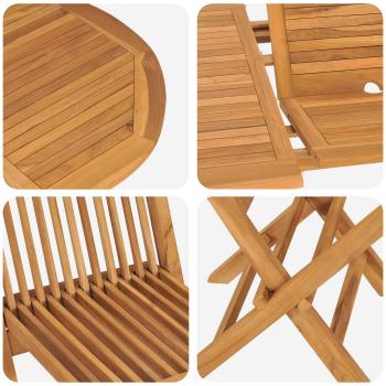Garten Essgruppe 5 pcs Braun Massivholz Teak