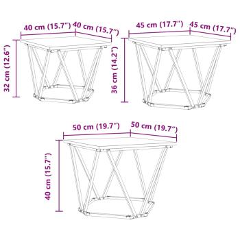 Beistelltische 3er Set Altholz Schichtstoff