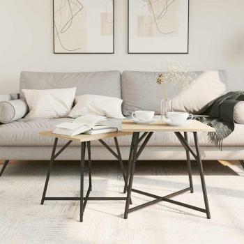 Beistelltisch 2er Set Sonoma Eiche, Holz und Metall