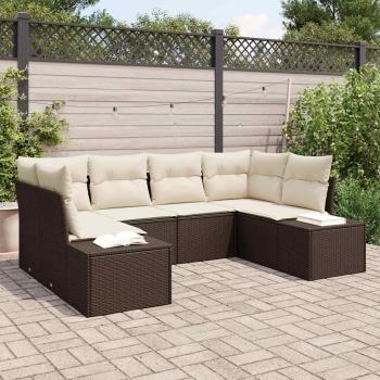 ARDEBO.de - Gartensofa-set 6 stk. Braun Poly-Rattan