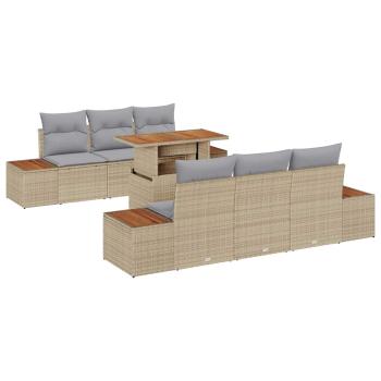 Garten-Sofa-Set Set von 7 Beige, Grau, Braun