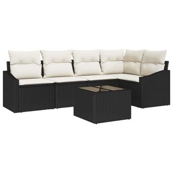 Garten Sofa Set Set von 6 Beige, Kaffee PE Rattan, Stahl, Polyester