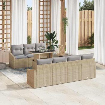 ARDEBO.de - Garten-Sofa-Set 8 stk. Beige Poly-Rattan