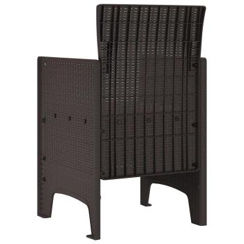 Gartensessel mit Kissen 4 Stück Braun Poly Rattan