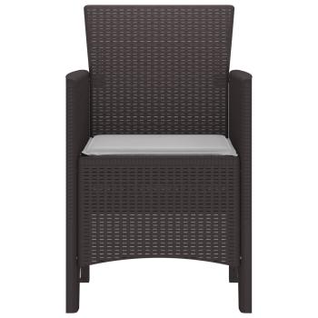 Gartenstühle mit Kissen 4 Stück Braun Poly Rattan