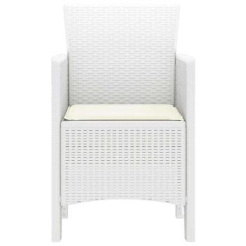 Gartenstuhl Set aus 4 Weiß Poly-Rattan Standard Stapelbar