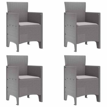 Gartenstuhl Set aus 4 Hellgrau Kunststoff, Polyester Standard
