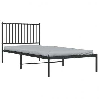 Bettgestell mit Kopfteil Metall Schwarz 90x200 cm