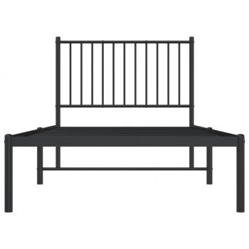 Bettgestell mit Kopfteil Metall Schwarz 90x200 cm