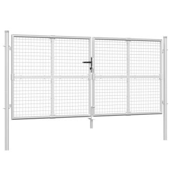 Mesh-Gartentor Silbern 300x175 cm Verzinkter Stahl