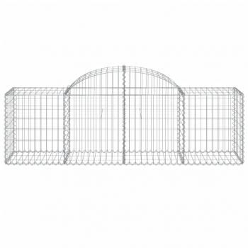 Gabionen mit Hochbogen 18 Stk. 200x50x60/80 cm Verzinktes Eisen