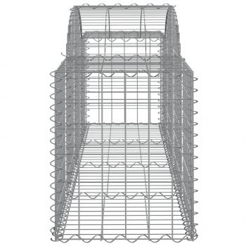 Gabionen mit Hochbogen 11 Stk. 200x50x60/80 cm Verzinktes Eisen