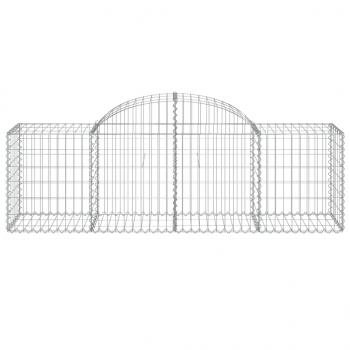 Gabionen mit Hochbogen 6 Stk. 200x50x60/80 cm Verzinktes Eisen