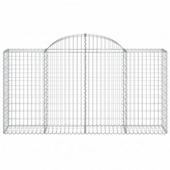Gabionen mit Hochbogen 2 Stk. 200x50x100/120cm Verzinktes Eisen