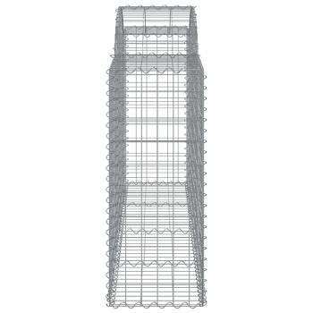 Gabionen mit Hochbogen 2 Stk. 200x50x100/120cm Verzinktes Eisen