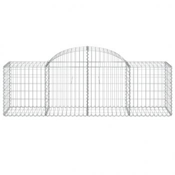Gabionen mit Hochbogen 15 Stk. 200x50x60/80 cm Verzinktes Eisen