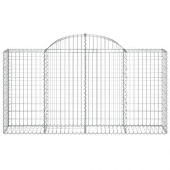 Gabionen mit Hochbogen 10 Stk 200x50x100/120cm Verzinktes Eisen
