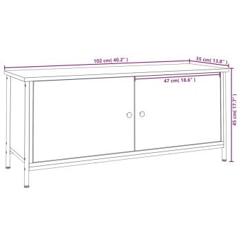 TV-Schrank mit Türen Räuchereiche 102x35x45 cm Holzwerkstoff