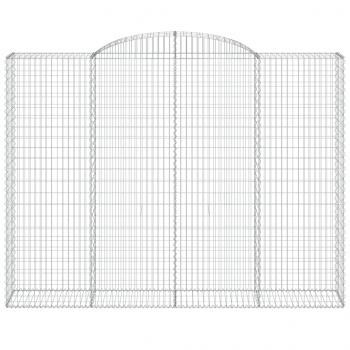 Gabionen mit Hochbogen 3 Stk. 300x50x220/240cm Verzinktes Eisen