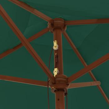 Sonnenschirm mit Holzmast Grün 198x198x231 cm