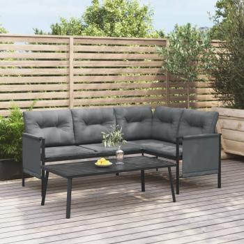 ARDEBO.de - 2-tlg. Garten-Lounge-Set Anthrazit Stahl