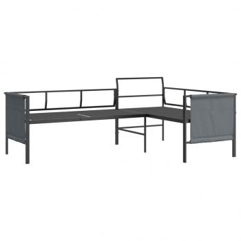 2-tlg. Garten-Lounge-Set Anthrazit Stahl