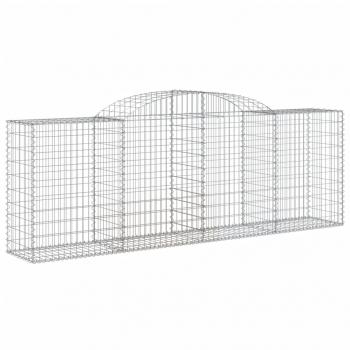 Gabionen mit Hochbogen 10 Stk 300x50x100/120cm Verzinktes Eisen