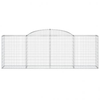 Gabionen mit Hochbogen 10 Stk 300x50x100/120cm Verzinktes Eisen