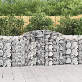 ARDEBO.de - Gabionen mit Hochbogen 3 Stk. 300x50x100/120cm Verzinktes Eisen