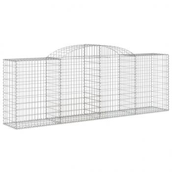 Gabionen mit Hochbogen 3 Stk. 300x50x100/120cm Verzinktes Eisen