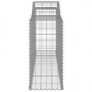 Gabionen mit Hochbogen 3 Stk. 300x50x100/120cm Verzinktes Eisen