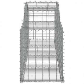 Gabionen mit Hochbogen 8 Stk. 300x50x60/80 cm Verzinktes Eisen