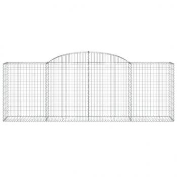 Gabionen mit Hochbogen 12 Stk 300x50x100/120cm Verzinktes Eisen
