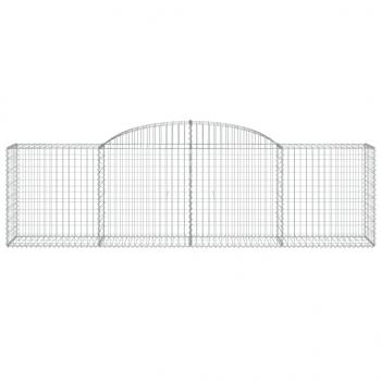 Gabionen mit Hochbogen 11 Stk. 300x50x80/100cm Verzinktes Eisen