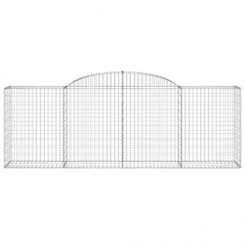 Gabionen mit Hochbogen 11 Stk 300x50x100/120cm Verzinktes Eisen