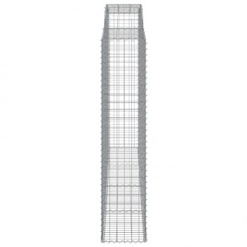Gabionen mit Hochbogen 2 Stk 300x50x220/240cm Verzinktes Eisen