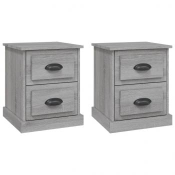 Nachttische 2 Stk. Grau Sonoma 39x39x47,5 cm Holzwerkstoff